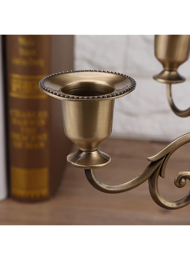 erorex Elegant Candle Holder Stand 5 Arms Alloy Candle Holder European Candelabra Wedding Candlestick Wedding Event Candelabra Home Decor Bronze - Image 2