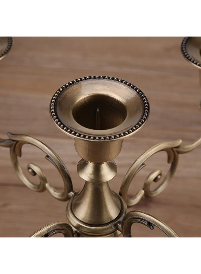 erorex Elegant Candle Holder Stand 5 Arms Alloy Candle Holder European Candelabra Wedding Candlestick Wedding Event Candelabra Home Decor Bronze - Image 4