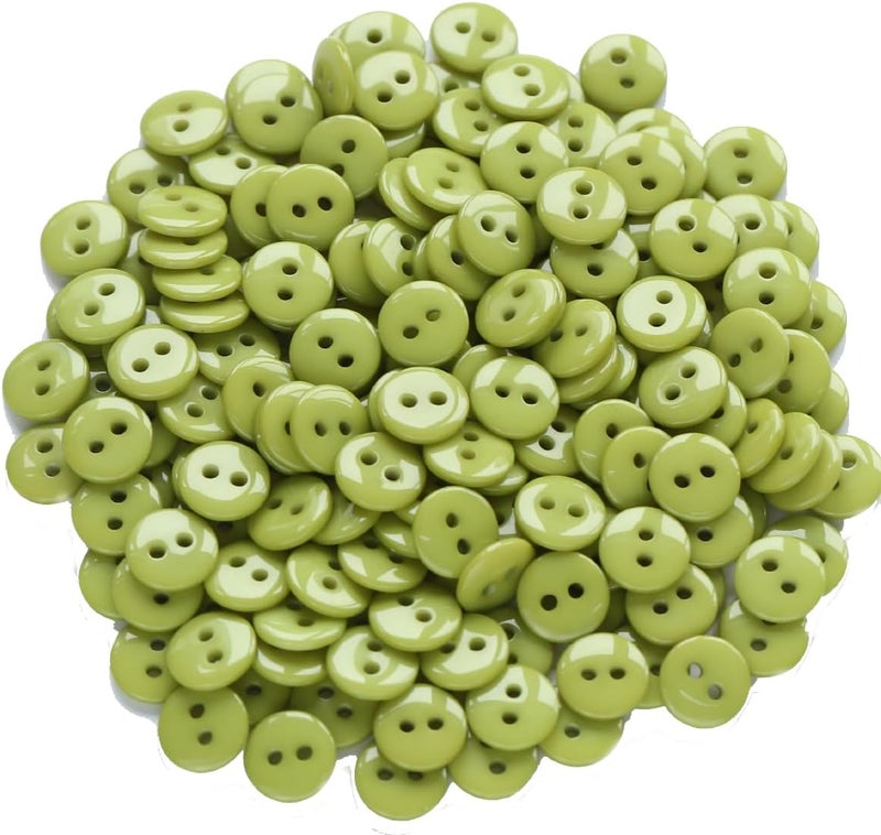 GANSSIA 11/32 Inch Button 9mm Tiny Size Sewing Flatback Resin Buttons Color Green Pack of 500 Pcs - Image 1