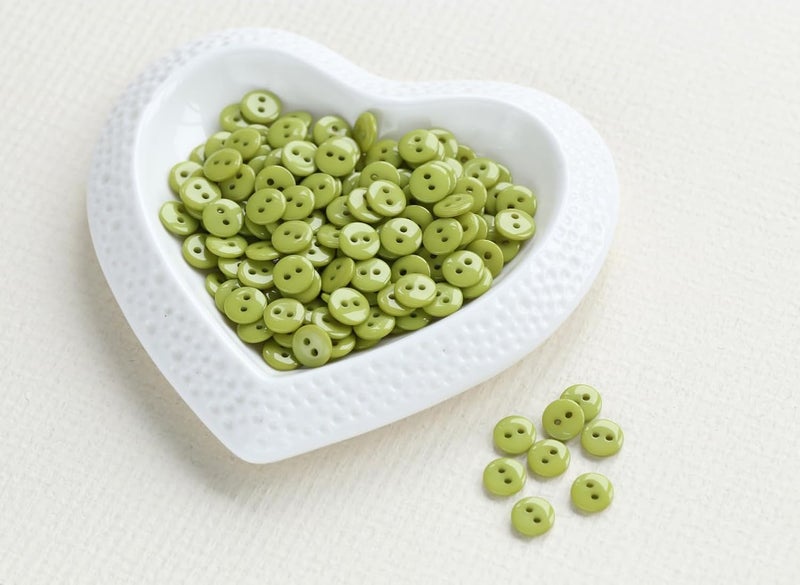GANSSIA 11/32 Inch Button 9mm Tiny Size Sewing Flatback Resin Buttons Color Green Pack of 500 Pcs - Image 3