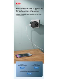 XO INET Universal Travel Adaptor Charger Multi Port PD 20W Fast Charge  - Image 5