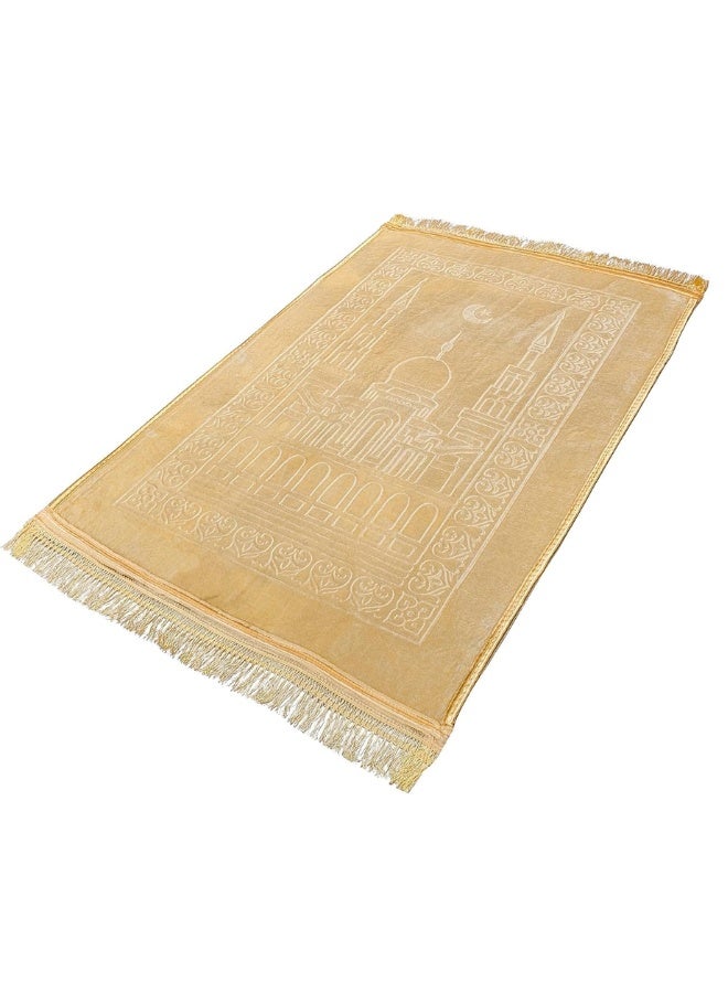 Truly Premium, Muslim Prayer Rug, Traditional Style, Large, Thick, and Padded Muslim Prayer Mat, Beads and Cap Included, Mats Muslim for Praying Men, Women, and Kids - Image 2