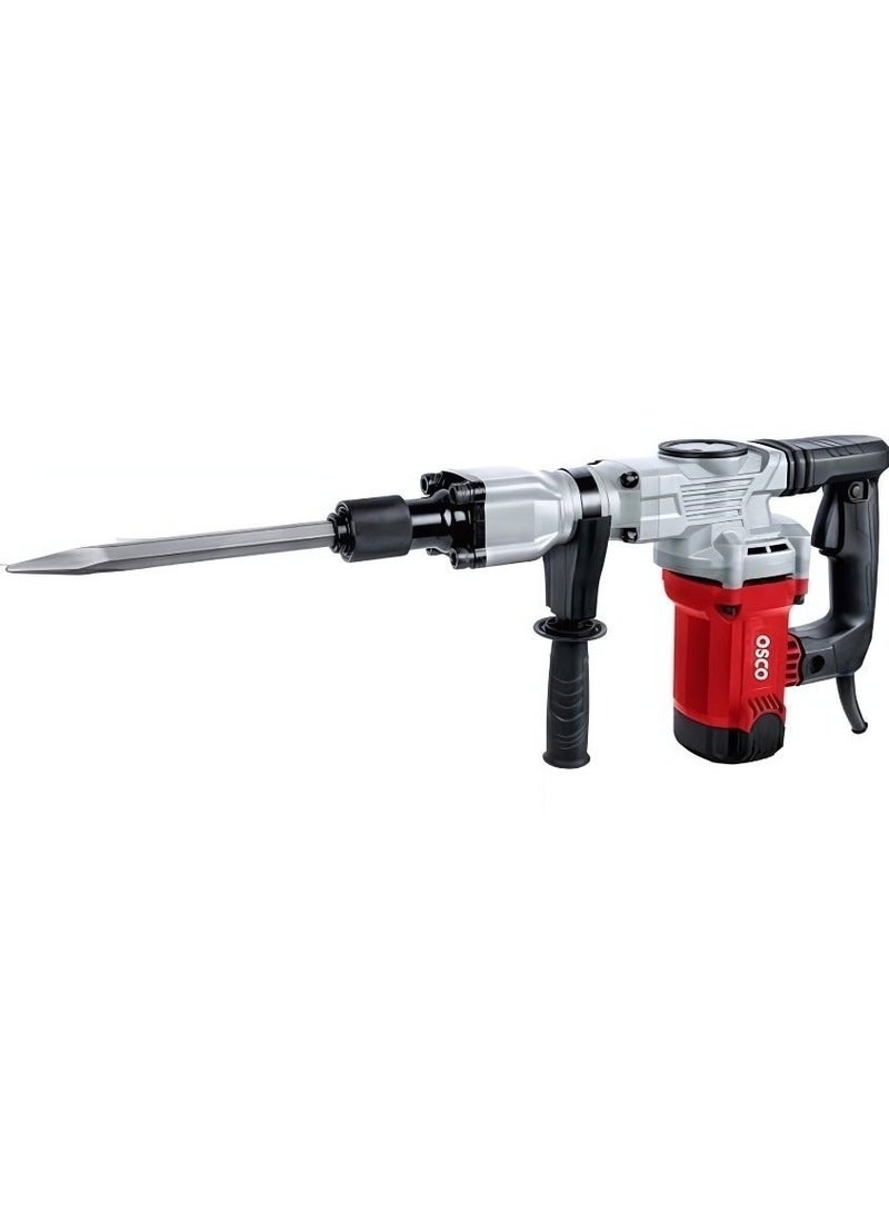 OSCO The 1400W Professional Demolition Hammer is a powerful electric tool specially designed for heavy-duty breaking and demolition of concrete, bricks, and floors, featuring a durable high-performance motor for continuous use, an anti-vibration system to reduce hand fatigue, and a strong metal body for long-lasting durability, making it the perfect choice for construction workers, technicians, and anyone looking for a reliable and efficient tool for professional demolition tasks. - Image 2