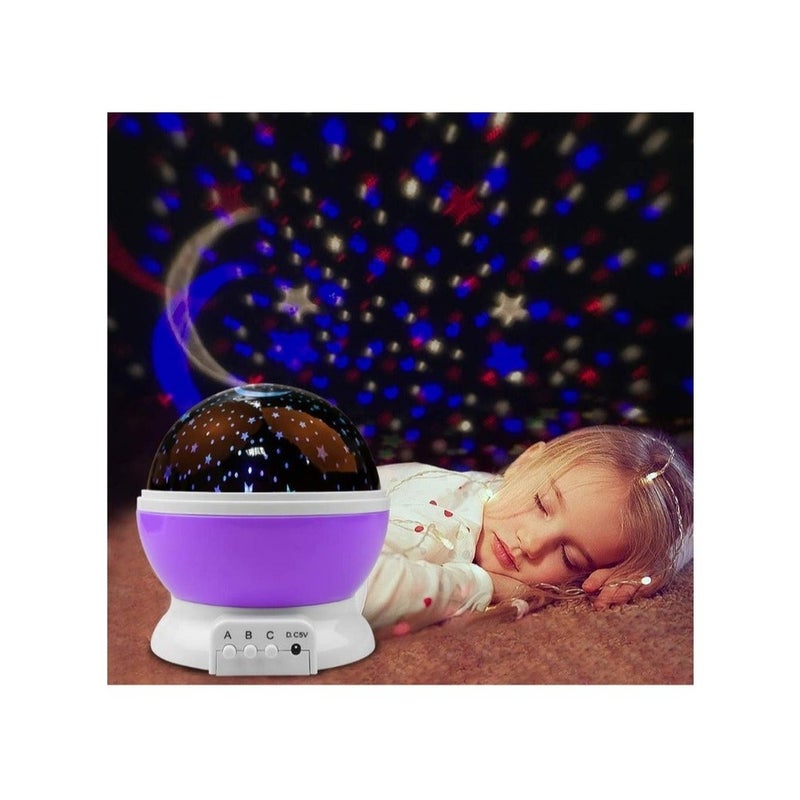 (Multi Color) Romantic Sky Star Master Night Light Projector Children Kids Baby Sleep Lighting USB Lamp LED Projection, Best Gift for Love, Birthday, Christmas, Disco Lamp, Moon Light Lamp, Desco Ball Light, 360 Degree Night Light with Colorful Moon and Stars, USB Cable for Nursery Room, Rotating 360 Degree Moon Night Light Lamp Projector with Colors and USB Cable, Moon Lamp (Multicolor, Pack of 1 Random, Crystal) - Image 3