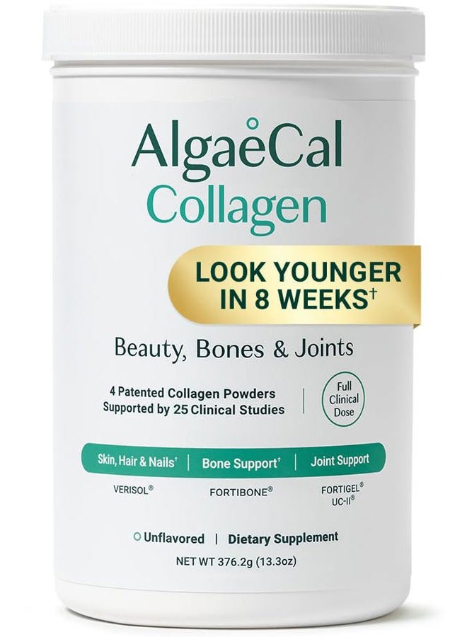 ALGAECAL الكولاجين: 4 ببتيدات مدعومة علمياً: فيريسول، فورتجيل، يو سي-2، فورتيبون، مسحوق كولاجين مهدرج مضاد للشيخوخة، 30 حصة، صنع في الولايات المتحدة - Image 1