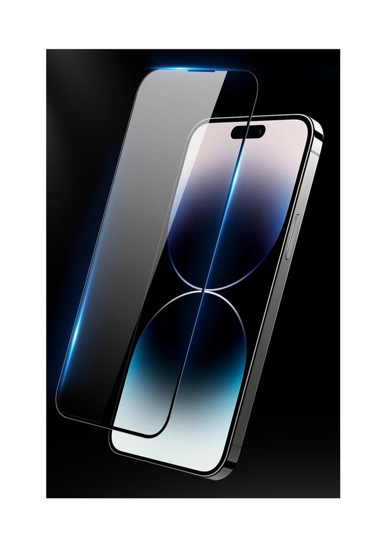 حماية شاشة لهاتف آيفون 15 برو ماكس، 15 بلس واقي شاشة لاصق كامل لهاتف آيفون 15 برو ماكس، 15 بلس أسود - Image 2