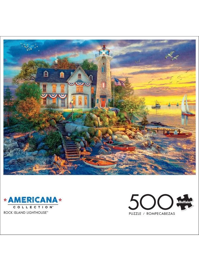 Buffalo Games Dominic Davison Rock Island Lighthouse 500 Piece Jigsaw Puzzle - Image 3