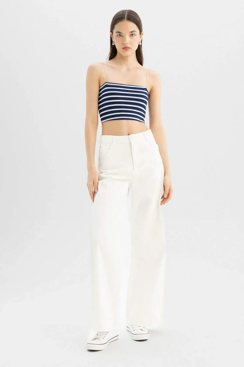 Defacto  Crop Top Ribana 2 Piece Crop Top for Women | Best Price UAE