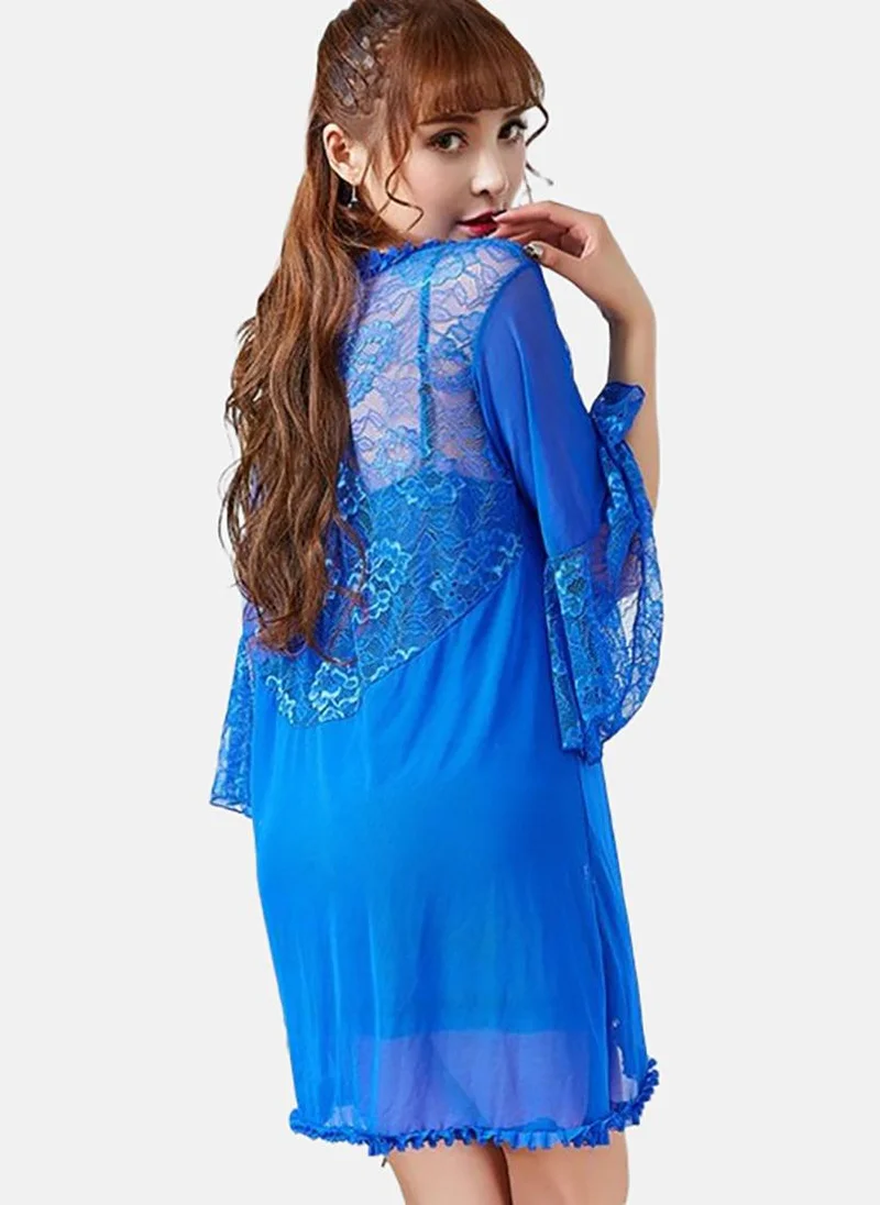 YUNIQEE Blue Solid Babydoll