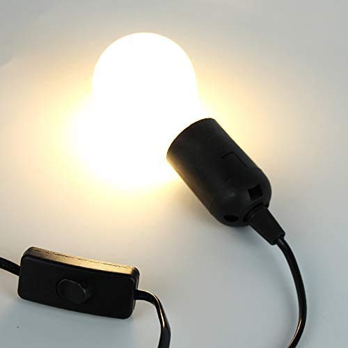 Lightingsky 12Ft-2Pack Extension Light Cord Hanging Lantern Pendant Lamp Cable E26 Bulb Socket to 2-Prong US AC Power Cord with On/Off Switch (12 Feet, Black-2 Pack) - Image 5