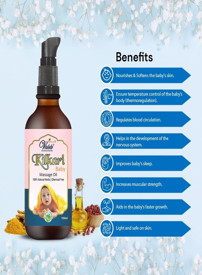 Vedobi Baby Massage oil for New Born 100ml Healthy Bones and Strong Immunity 100% Ayurvedic Product - Image 3
