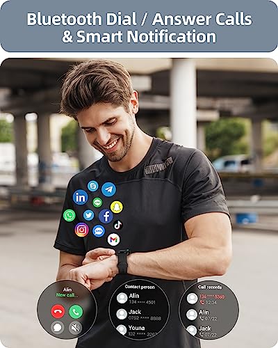 Parsonver Smart Watch for Men Women(Answer/Make Calls), HD Screen Fitness Tracker IP68 Waterproof 100+ Sport Modes, Heart Rate Sleep Monitor, Pedometer, Smartwatch for Android Phones/iPhone Compatible - Image 2