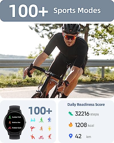 Parsonver Smart Watch for Men Women(Answer/Make Calls), HD Screen Fitness Tracker IP68 Waterproof 100+ Sport Modes, Heart Rate Sleep Monitor, Pedometer, Smartwatch for Android Phones/iPhone Compatible - Image 4