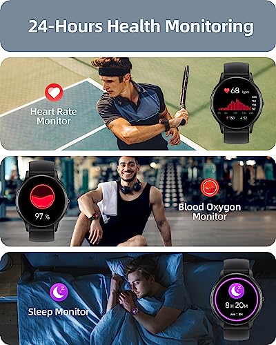 Parsonver Smart Watch for Men Women(Answer/Make Calls), HD Screen Fitness Tracker IP68 Waterproof 100+ Sport Modes, Heart Rate Sleep Monitor, Pedometer, Smartwatch for Android Phones/iPhone Compatible - Image 3