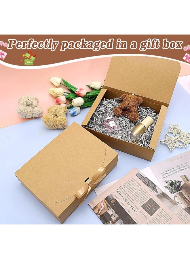 Meetion Large Gift Box with Lid Gift Box Gift Box for Birthday Pack of 10 Gift Boxes Brown Set Cardboard Gift Box Packaging Boxes Gift Box Gift Box Gift Box Gift Box 20 x 20 x 10 cm - Image 2