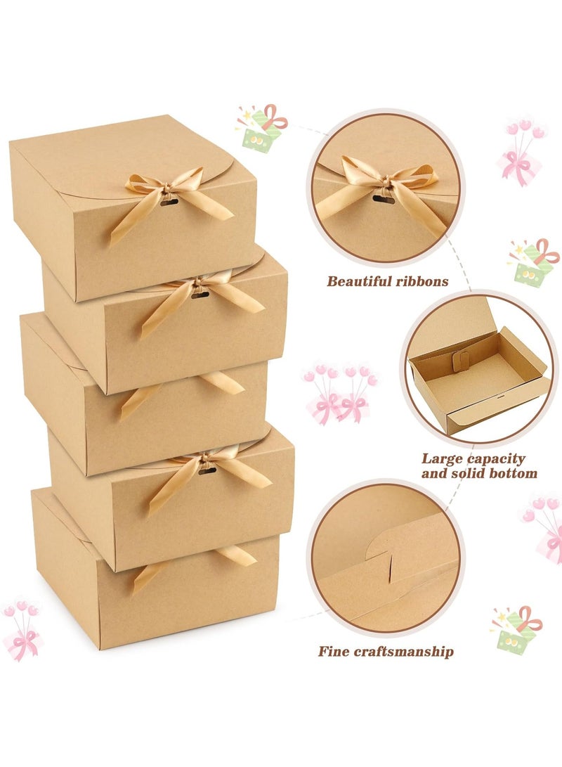 Meetion Large Gift Box with Lid Gift Box Gift Box for Birthday Pack of 10 Gift Boxes Brown Set Cardboard Gift Box Packaging Boxes Gift Box Gift Box Gift Box Gift Box 20 x 20 x 10 cm - Image 3