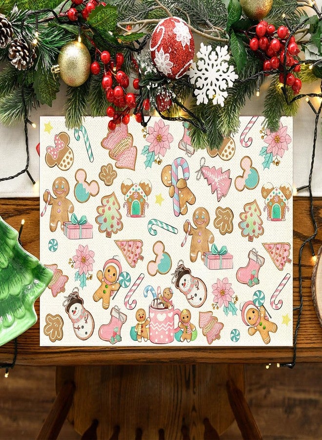 Yarcooly Gingerbread Christmas Placemats Set of 4 Candy Cane Gingerbread Man Table Mats New Year Winter Decorations for Home Party - Image 5