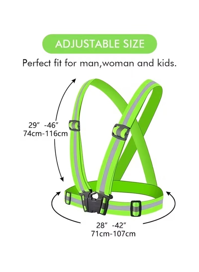 Yuwell 1 Piece Adjustable Reflective Safety Vest for Night Running & Cycling, High Visibility Elastic Reflective Belt with Straps for Jogging, Walking, Hiking, Construction, Traffic, Warehouse & Outdoor Safety Gear Orange - Image 4