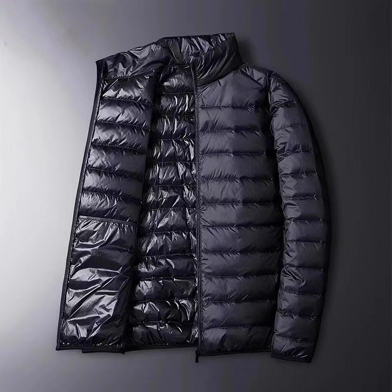 Down Jacket Men'S White Duck Down In Lightweight Portable Plus Size Warm Casual Collar Jacket For Men And Women - Image 3