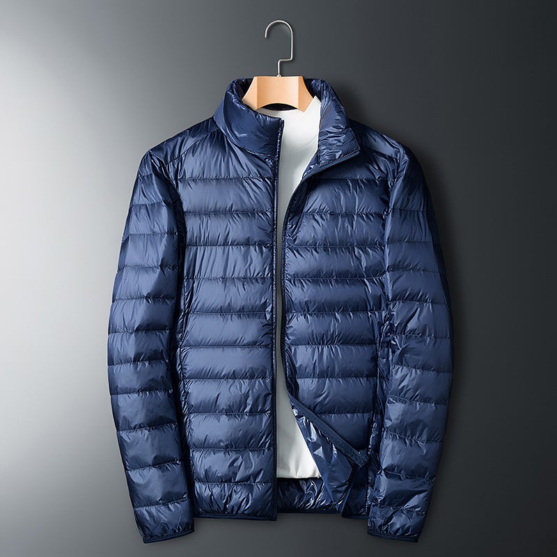 Down Jacket Men'S White Duck Down In Lightweight Portable Plus Size Warm Casual Collar Jacket For Men And Women - Image 1