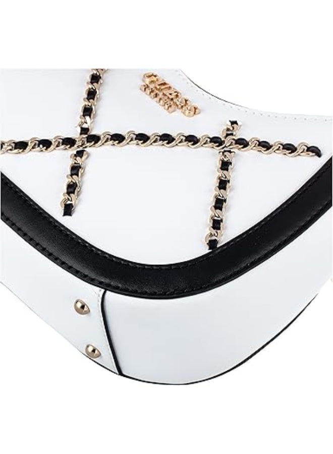 Guess Abey Small Hobo Bag for Women White GC855801-WHI - Image 4