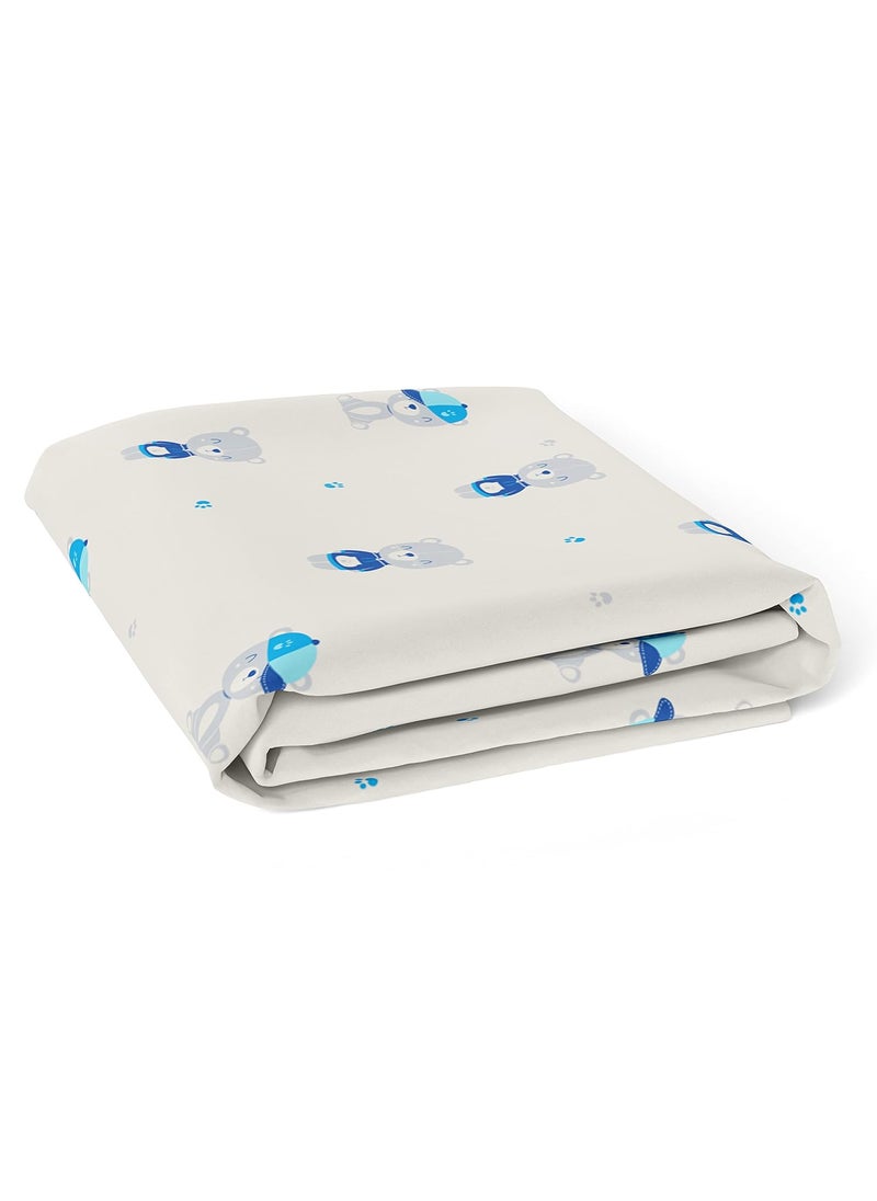 The White Cradle The White Cradle Flat Bed Sheet for Baby Cot Mattress Pure Organic Cotton Extra Large Super Soft Smooth Absorbent Breathable Twill Fabric for Infants Newborns Grey Bear  - Image 2