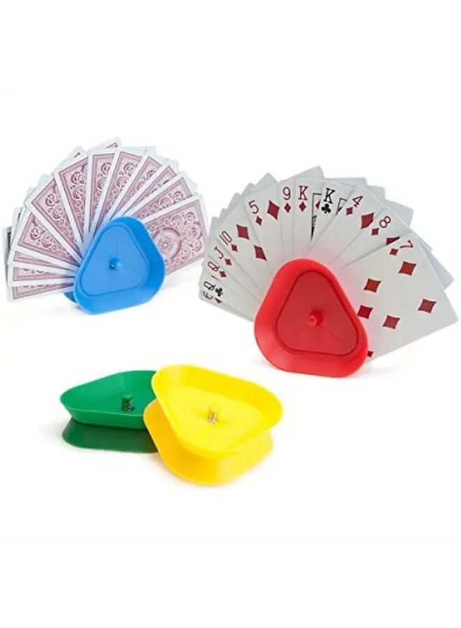 4 Pcs ABS Plastic Triangle Playing Card Stands Ideal for Board Games Perfect Gift - Image 3