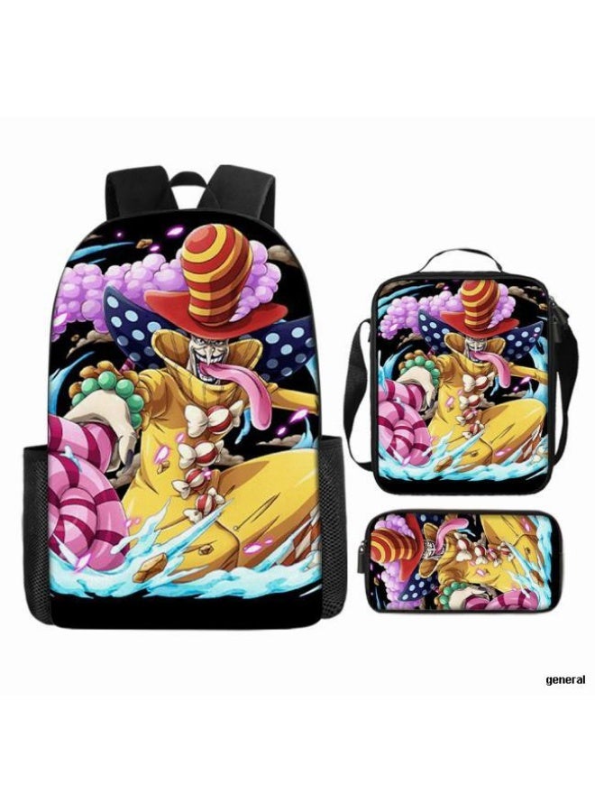 عام أحدث نموذج عالمي من الكرتون طباعة ثلاثة قطعة حقيبة مجموعة ( الطلاب ، الأطفال ، الأصدقاء ، نزهة ، تسلق الجبال ، الخ . ) - Image 1