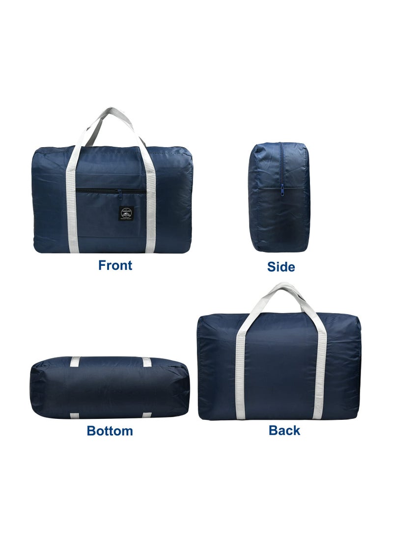 SYOSI Large Capacity Travel Bag, Portable Travel Bag Foldable Travel Bag Waterproof Weekender Bag Clothes Storage Bag Tear-resistant Travel Bag Water-Resistant Duffle Bag for Women and Men(Dark blue)  - Image 3