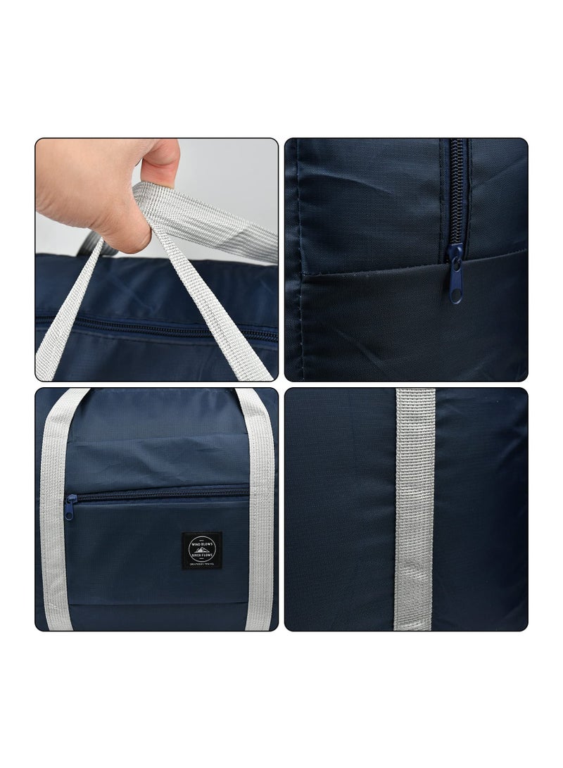 SYOSI Large Capacity Travel Bag, Portable Travel Bag Foldable Travel Bag Waterproof Weekender Bag Clothes Storage Bag Tear-resistant Travel Bag Water-Resistant Duffle Bag for Women and Men(Dark blue)  - Image 2