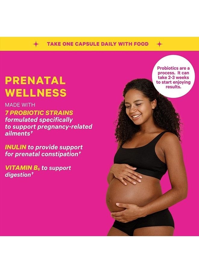 Pink Stork Prenatal Probiotics for Women, Vitamin Supplement to Support Morning Sickness, Digestion, and Gut Health in Pregnancy with Added Prebiotics and Vitamin B6, 1 Month Supply  - Image 2