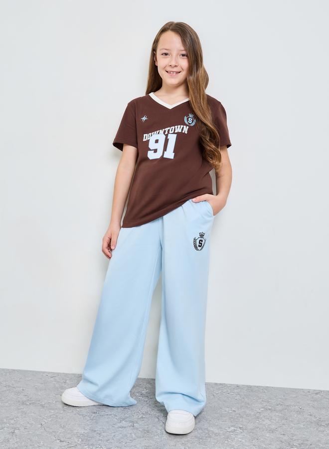 Styli Girls Oversized T-Shirt and Wide Leg Joggers Set - Image 1