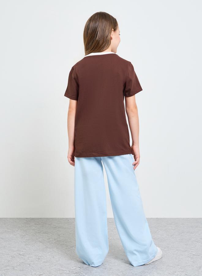 Styli Girls Oversized T-Shirt and Wide Leg Joggers Set - Image 4