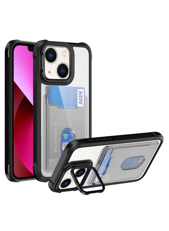 Zaboon Case For iPhone 13 Card Bag Holder Acrylic Hybrid TPU Phone Case - Image 1