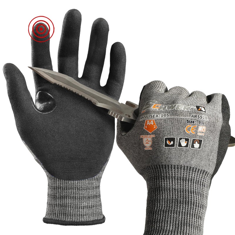 Schwer A4 AIR-SKIN Cut Resistant Work Gloves AR5918 with Extreme Lightweight & Thin, Grip Gloves for Gardening, Fishing, Refined Work, Mechanic, Touch-Screen, Non-PFAS, 3D-Comfort Fit, 1 Pair (M) - Image 1