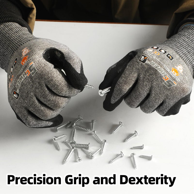 Schwer A4 AIR-SKIN Cut Resistant Work Gloves AR5918 with Extreme Lightweight & Thin, Grip Gloves for Gardening, Fishing, Refined Work, Mechanic, Touch-Screen, Non-PFAS, 3D-Comfort Fit, 1 Pair (M) - Image 4