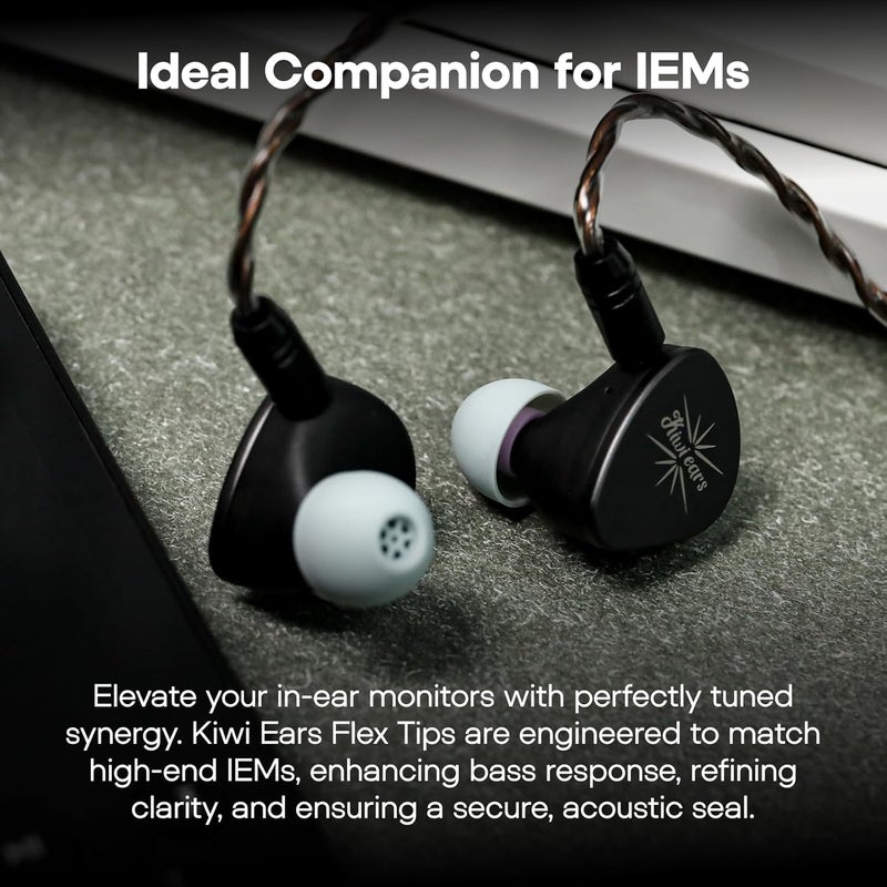 Linsoul Kiwi Ears Flex Earbud Tips, Replacement Silicone IEM Tips, 3 Pairs, S/M/L Size, for KZ ZS10 Pro 2, SuperMix 4,Hype4,Orchestra Lite, Cadenza Wired/Wireless Earphones (Grey) - Image 5