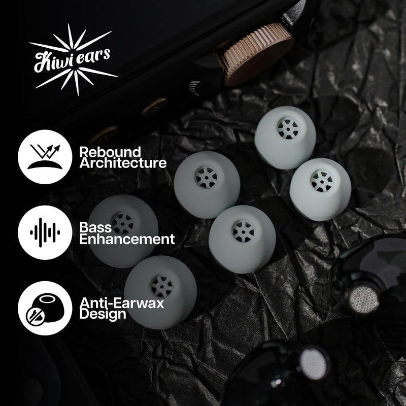 Linsoul Kiwi Ears Flex Earbud Tips, Replacement Silicone IEM Tips, 3 Pairs, S/M/L Size, for KZ ZS10 Pro 2, SuperMix 4,Hype4,Orchestra Lite, Cadenza Wired/Wireless Earphones (Grey) - Image 3