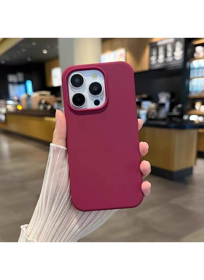 Generic - For Apple Mobile Phone Case For Iphone16 Liquid Silicone Protective Case 15 14 Men And Women 12 Advanced Sense Mobile Phone Case-Color:Plum Color [with Logo + Packaging Box]-Applicable Models:For Iphone14 Pro Max - Image 1