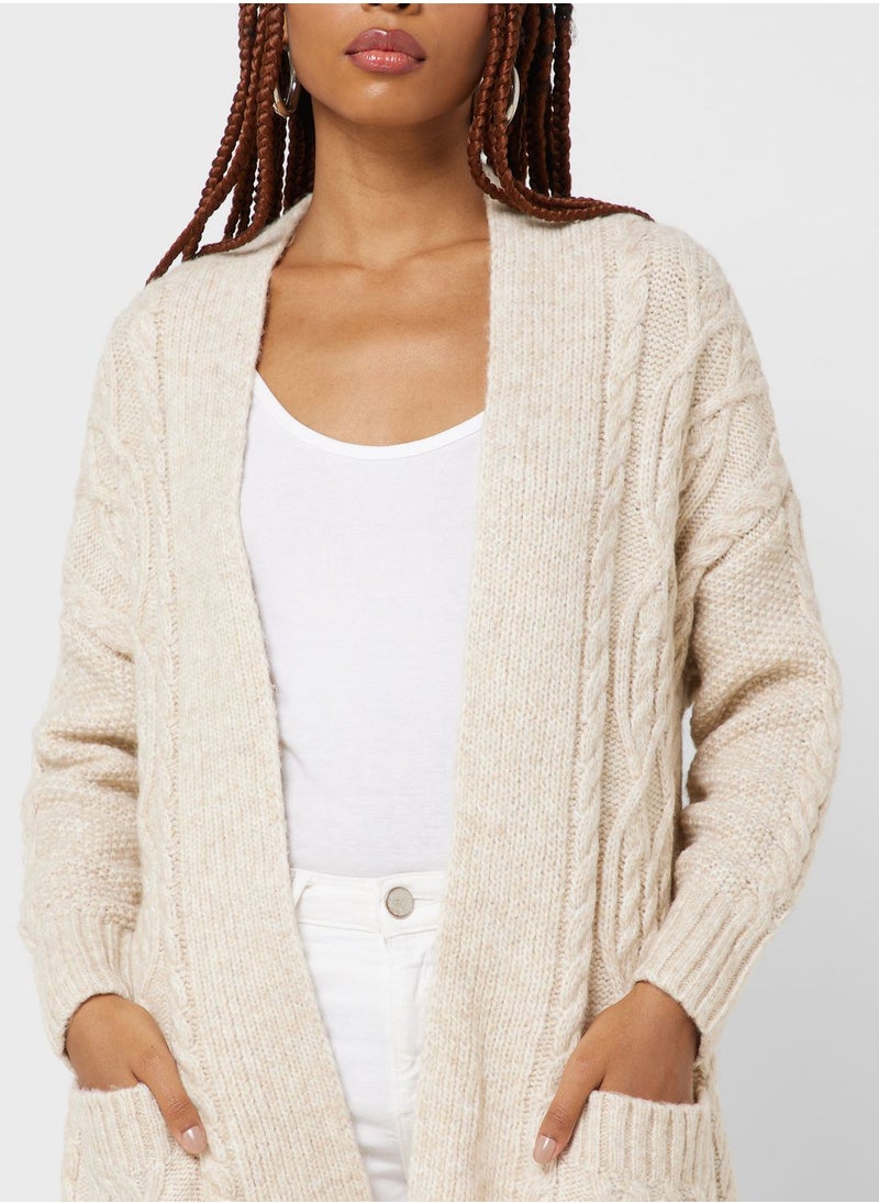 ONLY - Pocket Detail Cable Knitted Cardigan - Image 1