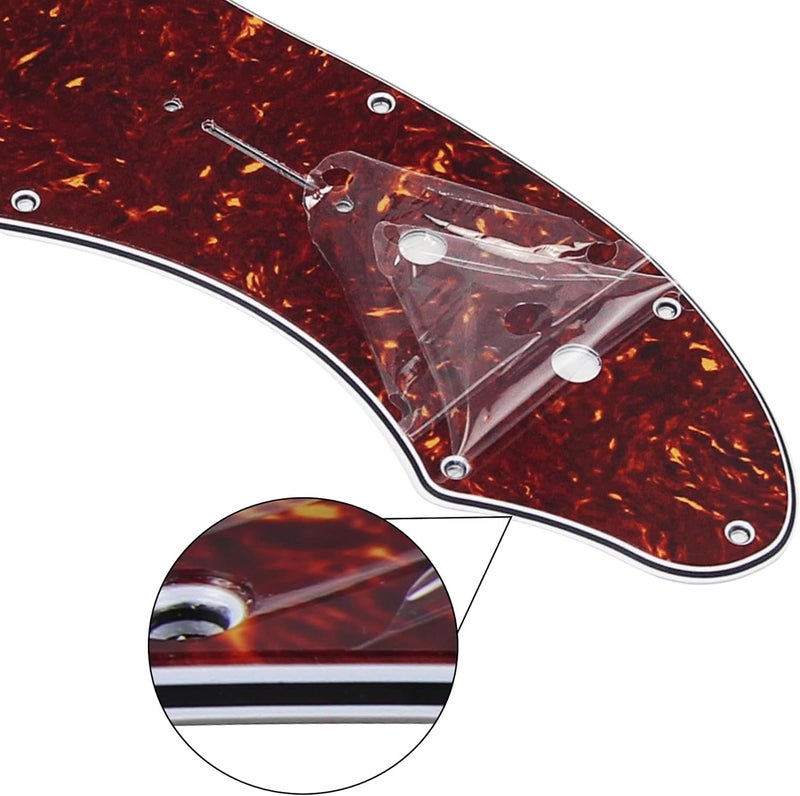 FLEOR 4Ply Red Tortoise Shell TL Pickguard Guitar Pick Guard Plate with Screws Fit 69 TL Thinline Re-issue Guitar Part - Image 4