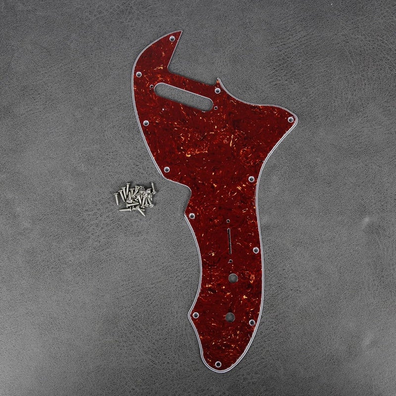 FLEOR 4Ply Red Tortoise Shell TL Pickguard Guitar Pick Guard Plate with Screws Fit 69 TL Thinline Re-issue Guitar Part - Image 5