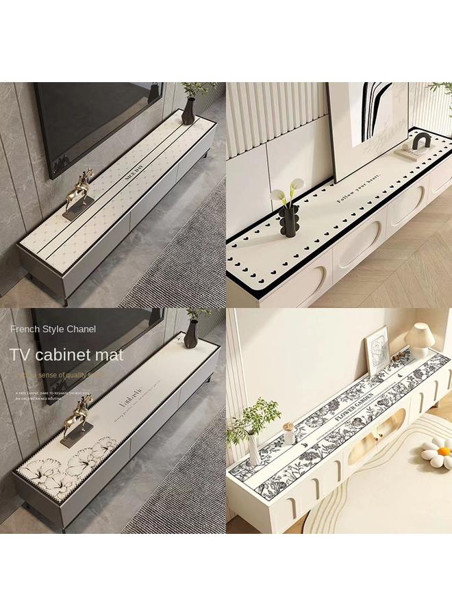 Bluejw Advanced Sense TV Cabinet Tablecloth Hallway Shoe Cabinet Dust-proof Mat Rubbing Anti-fouling Leather Sideboard Coffee Table Long Table Mat - Image 2