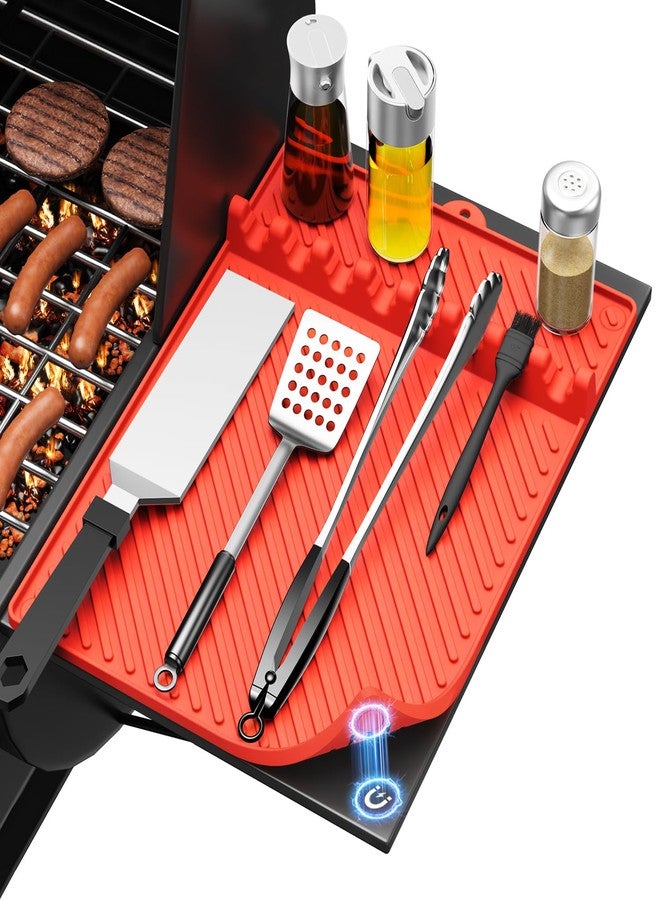 Protebox Silicone Griddle Mat for Blackstone - Magnetic Silicone Grill Tools Mat for Blackstone Accessories, Side Shelf Spatula Utensil Mats with Drip Pad for Outdoor BBQ Grill Kitchen Countertop (1-Pack) - Image 1