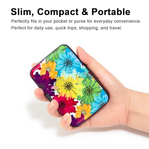 Kaabao Credit Card Holder, Metal Card Wallet RFID Blocking Mini Slim Aluminum Business Hard Card Case for Women Men (Motley Floral) - Image 3