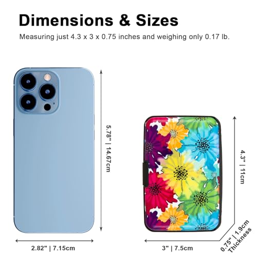 Kaabao Credit Card Holder, Metal Card Wallet RFID Blocking Mini Slim Aluminum Business Hard Card Case for Women Men (Motley Floral) - Image 5