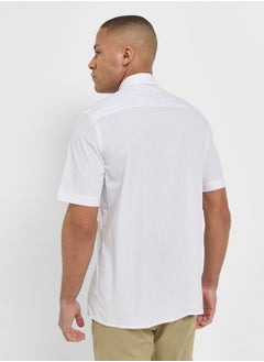 CALVIN KLEIN Poplin Stripe Short Sleeve Shirt  - Image 2