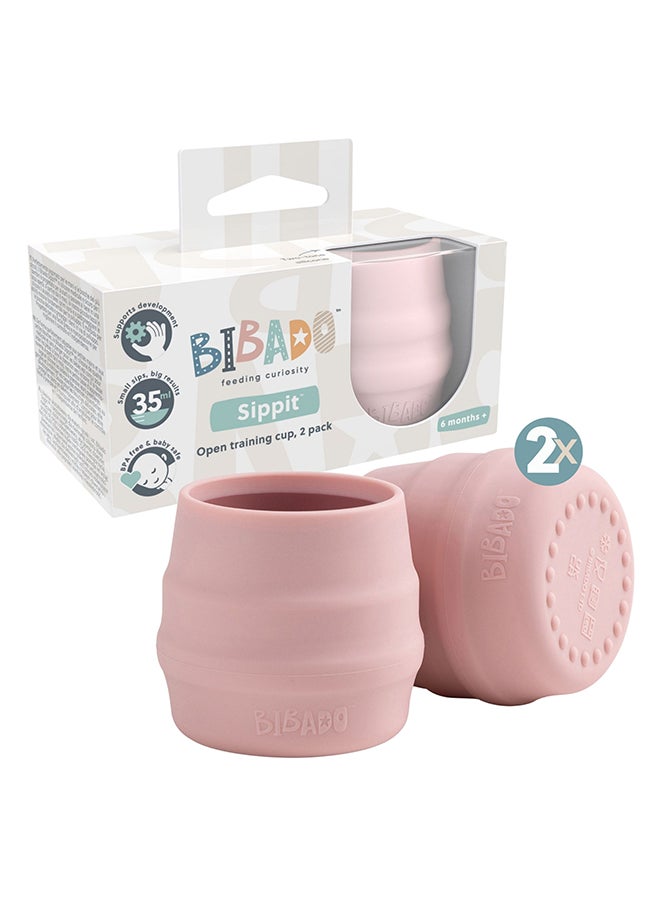 bibado - Sippit™ Silicone Trainer Cup 2-Pack, Suitable For 4 Months+, Transition To Open-Cup Drinking - Blush - Image 1