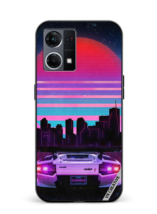 VR CREATIVE Protective Case Cover For Oppo Reno8 4G Lambo Design Multicolour - Image 1