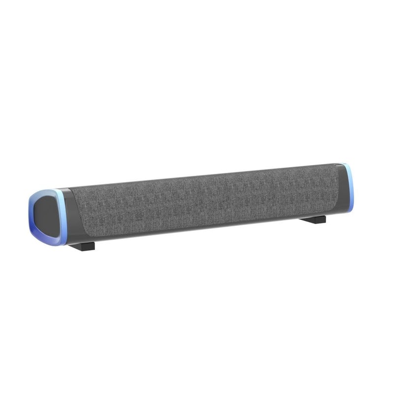 SOULION سماعات الكمبيوتر SOULION R30، تعمل بالطاقة من USB، سماعات صغيرة للكمبيوتر 3.5mm AUX، أضواء LED ملونة مع زر تشغيل، صوت محيطي، مكبر صوت محمول للكمبيوتر المكتبي واللابتوب رمادي - Image 4